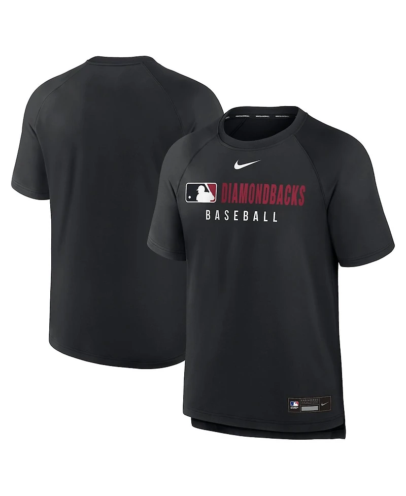 Nike Men's Black Arizona Diamondbacks Authentic Collection Pregame Raglan Performance T-Shirt