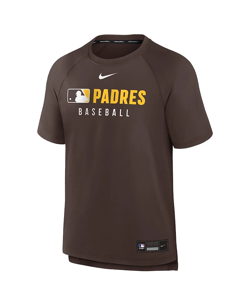 Nike Men's Brown San Diego Padres Authentic Collection Pregame Raglan Performance T-Shirt