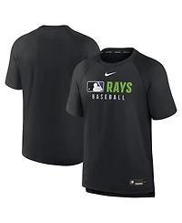 Nike Men's Black Tampa Bay Rays Authentic Collection Pregame Raglan Performance T-Shirt