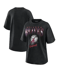 Wear by Erin Andrews Women's Charcoal Atlanta Braves Boyfriend T-Shirt