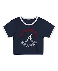 Outerstuff Toddler 2-Piece Navy Atlanta Braves Double Run T-Shirt & Shorts Set