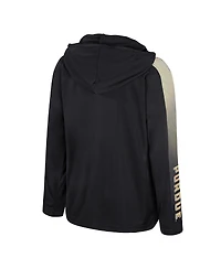 Colosseum Big Boys and Girls Black Purdue Boilermakers Lumen Long Sleeve Quarter-Zip Hooded Windshirt