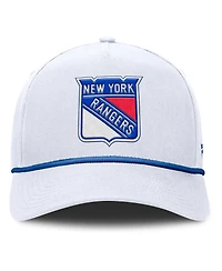 Fanatics Men's White New York Rangers Rope A-Frame Adjustable Hat