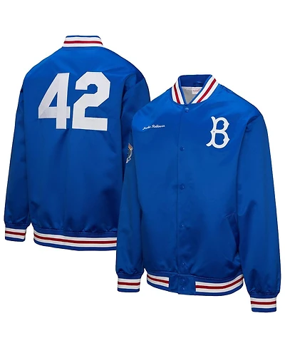 Mitchell & Ness Men's Jackie Robinson Royal Brooklyn Dodgers Legends Collection Vintage Satin Full-Snap Jacket