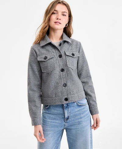 Steve Madden Women's Collared Button-Front Jacket