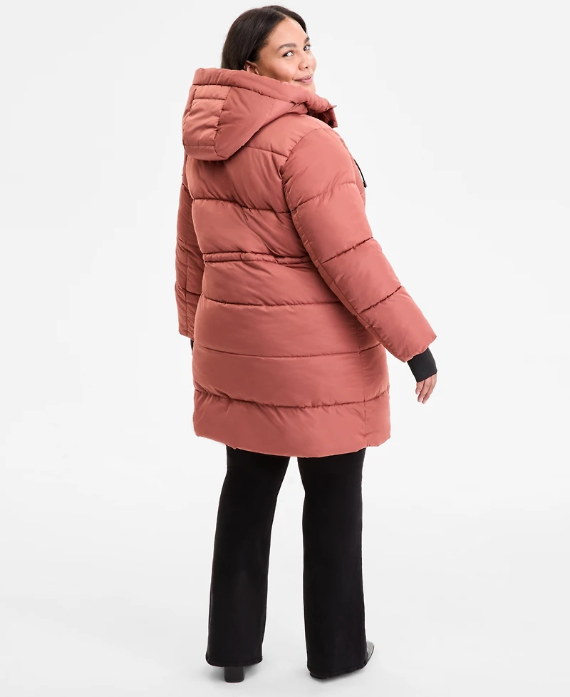Steve Madden Plus Size Hooded Anorak Puffer Coat