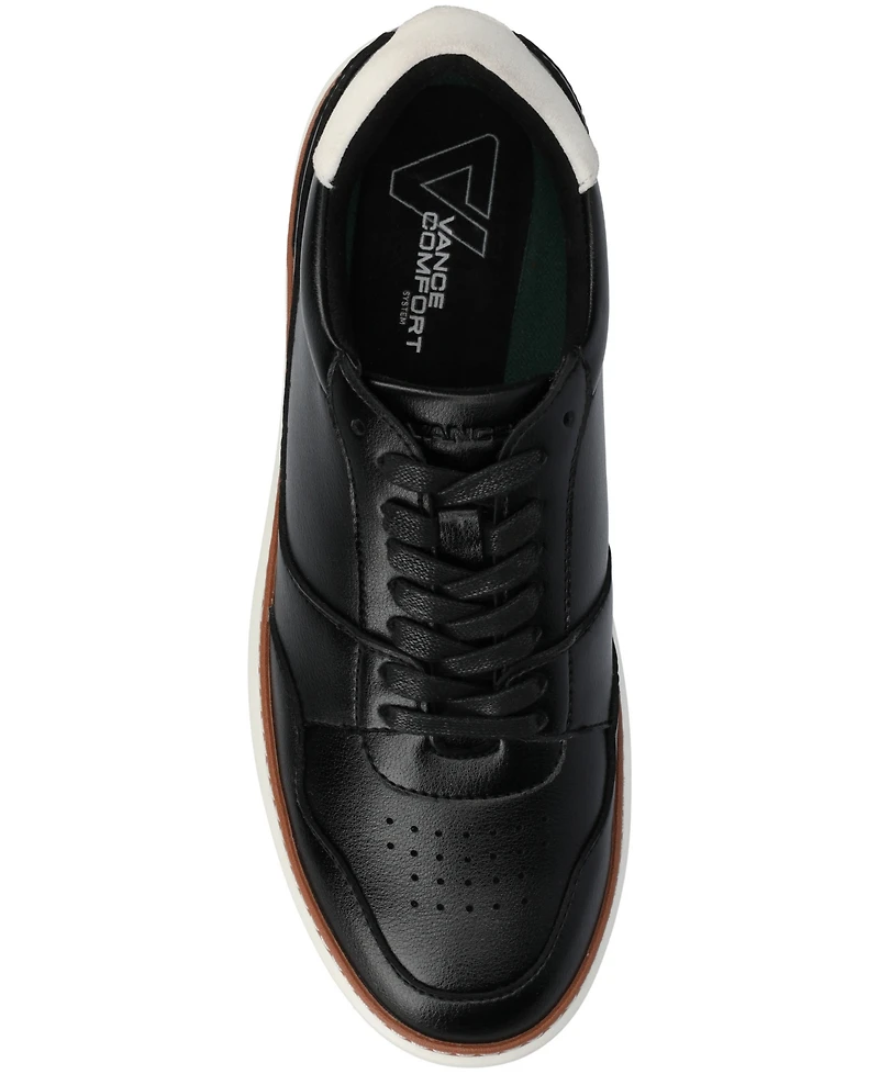 Vance Co. Men's Hustle Comfort Perforated Low Top Flexible Court Sneakers