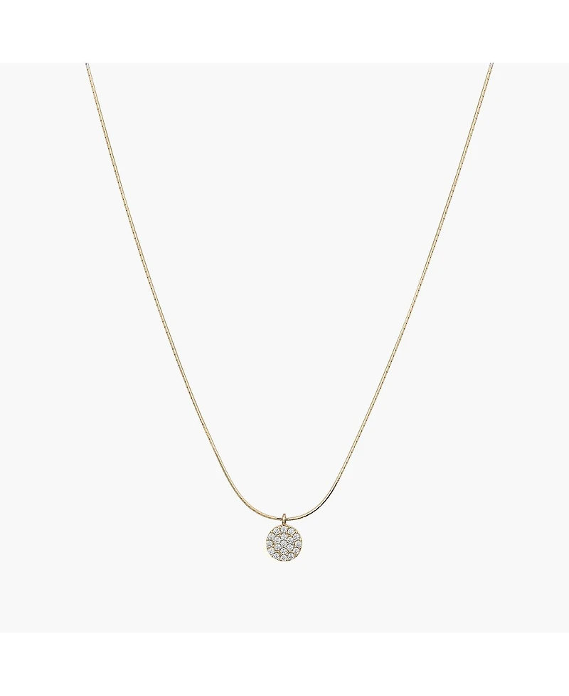 Sterling Silver 18k Gold Plated Blake Circle Pave Crystal Necklace