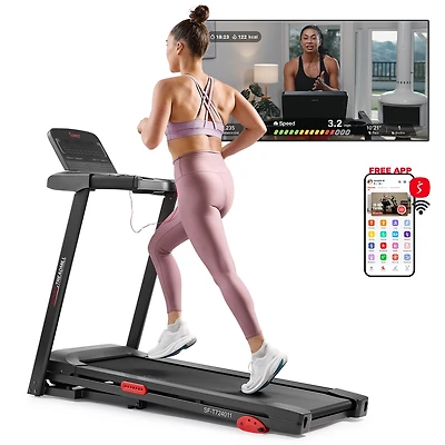Sunny Health & Fitness Active 300 Smart Manual Incline Treadmill with WiFi & Bluetooth