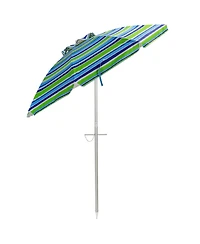 Gymax 6.5Ft Beach Umbrella w/ Tilt Mechanism Sand Anchor Carrying Bag