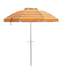 Gymax 6.5Ft Beach Umbrella w/ Tilt Mechanism Sand Anchor Carrying Bag