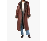 WeWoreWhat Women's Bonded Faux Fur Overcoat