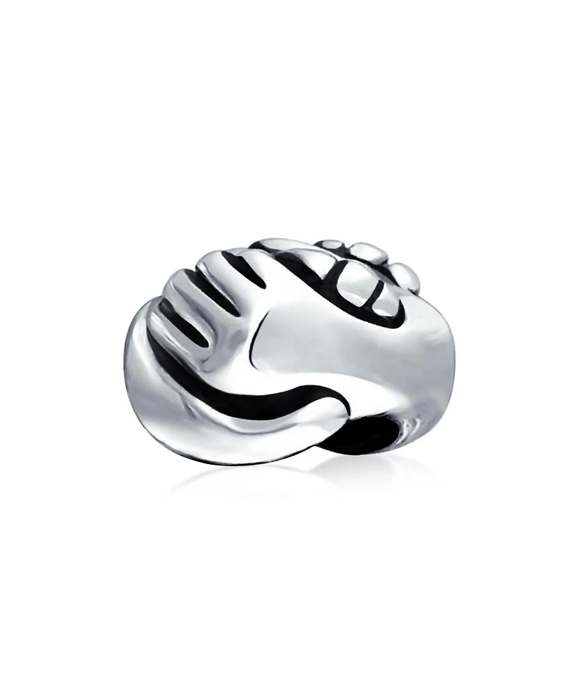 Bling Jewelry Support Friends Hand Sign Symbol Charm Bead Sterling Silver for European Bracelet