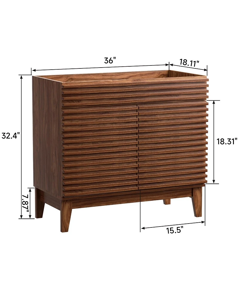 Mid-Century Freestanding Bathroom Cabinet Vanity with Storage