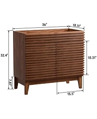 Mid-Century Freestanding Bathroom Cabinet Vanity with Storage