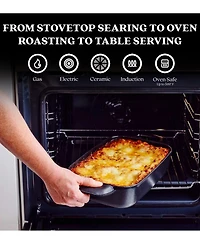 Alva Nori 12x8” Enameled Cast Iron Roasting Pan – Heavy-Duty, Non-Toxic Pfas/Pfoa/Ptfe-Free Bakeware