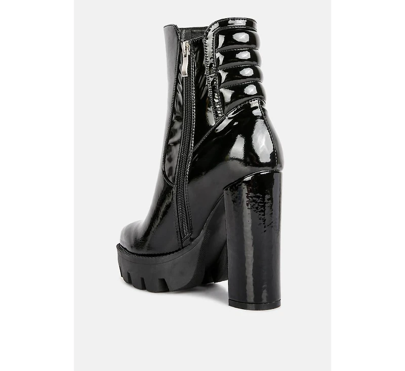 High Key Collared Heel Ankle Boot