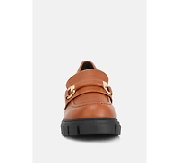 Evangeline Womens chunky platform loafers