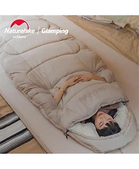 Naturehike Cotton Sleeping Bag, Large & Breathable, Soft Pure Cotton Lining, Washable with Foot Zipper for Ventilation, Lightweight & Spacious