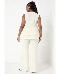 June + Vie Women's Ruffled-Hem Peplum Tank Top