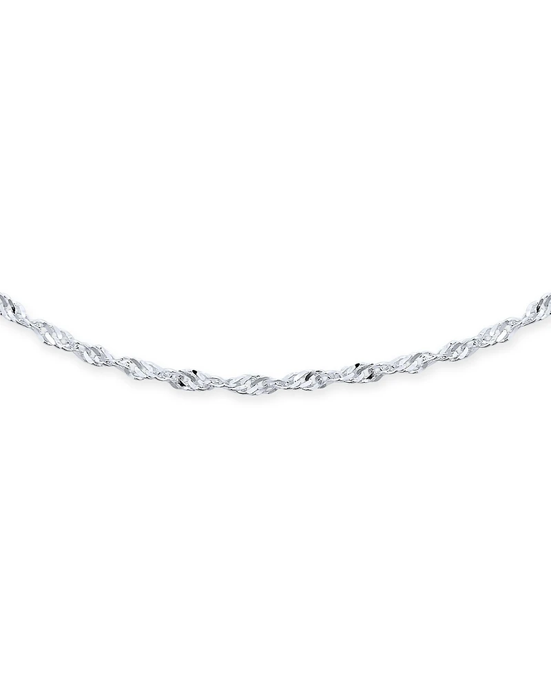 Bling Jewelry Singapore Chain Twisted Curb Anklet Ankle Bracelet .925 Sterling Silver