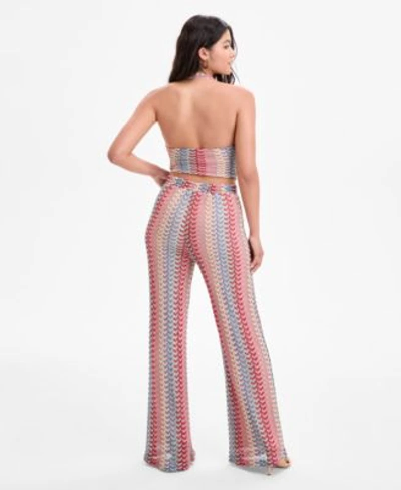 Guess Womens Fearne Knit Halter Top Wide Leg Pants