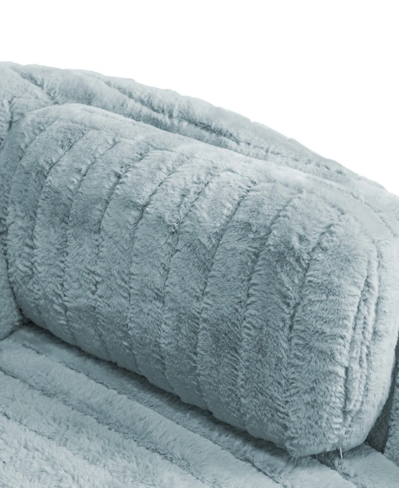 Furniture of America 41" Jorvien Modern Chenille Power Swivel Glider Recliner with Pillows