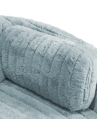 Furniture of America 41" Jorvien Modern Chenille Power Swivel Glider Recliner with Pillows