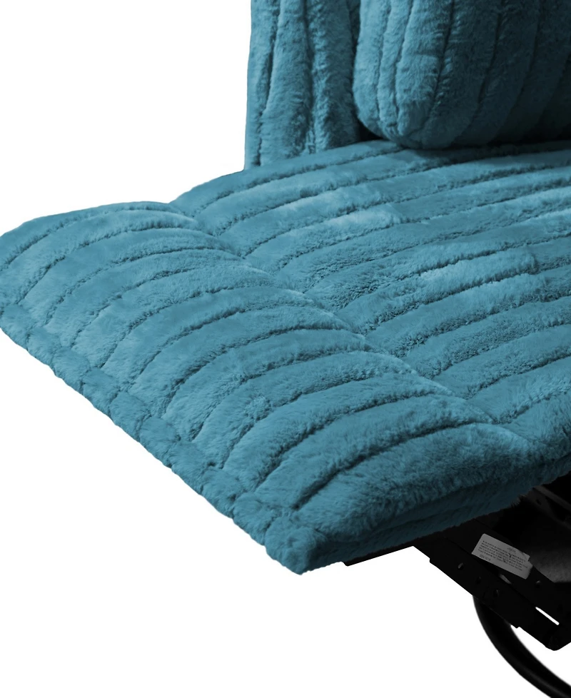 Furniture of America 41" Jorvien Modern Chenille Power Swivel Glider Recliner with Pillows