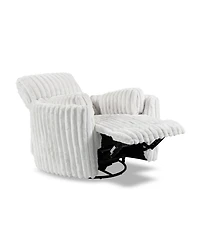 Furniture of America 41" Jorvien Modern Chenille Power Swivel Glider Recliner with Pillows