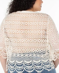 Liverpool Los Angeles Plus Size Crochet Lace Bolero