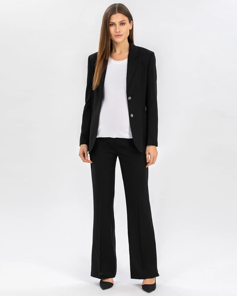 Pietro Brunelli Maternity Maternity Linen Mix Textured Elastic Waist Flared Robert Trousers