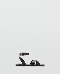 Mango Women's Buckle Strap Leather Sandals