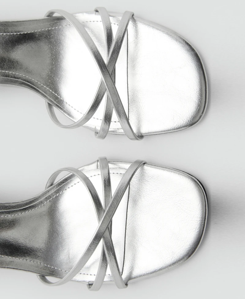 Mango Women's Crossed Strap Heeled Sandals