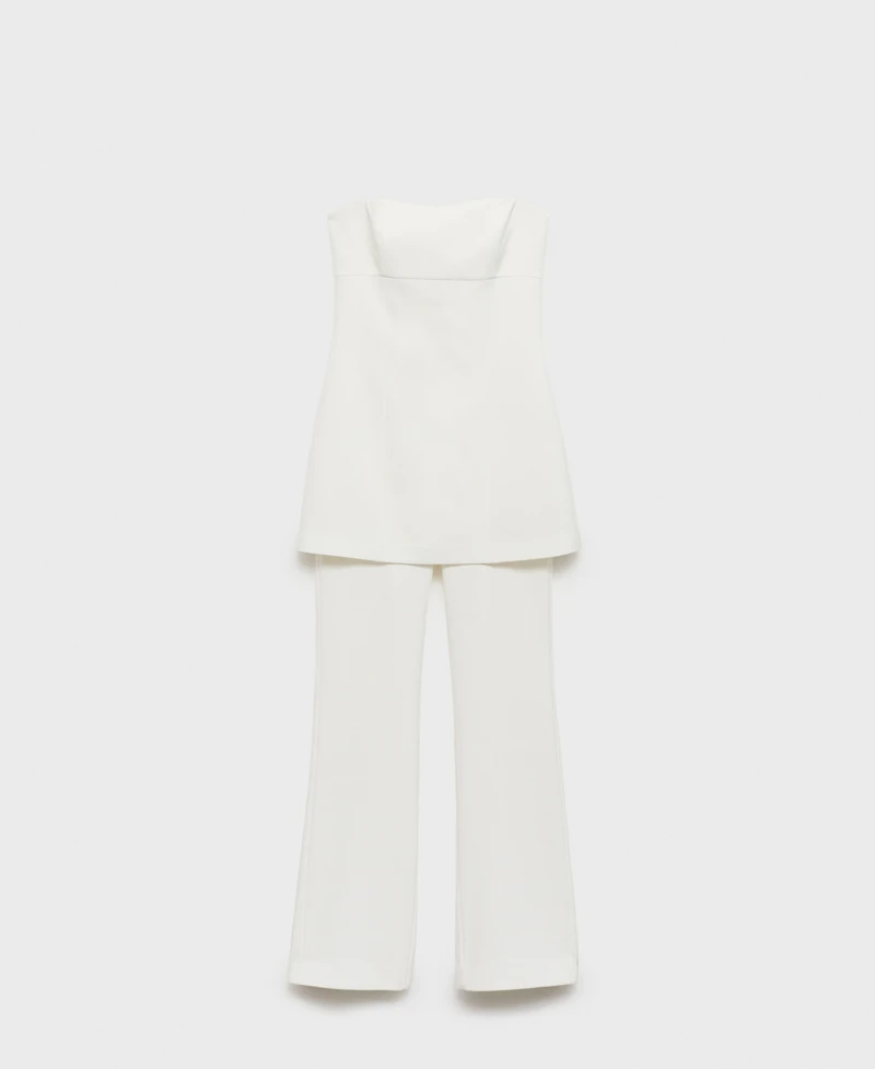 Mango Women's Combined Strapless Jumpsuit