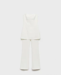 Mango Women's Combined Strapless Jumpsuit