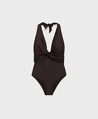 Mango Women's Draped Halter Swimsuit