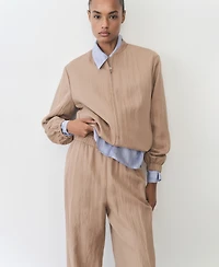 Mango Women's Straight Lyocell Texture Pants