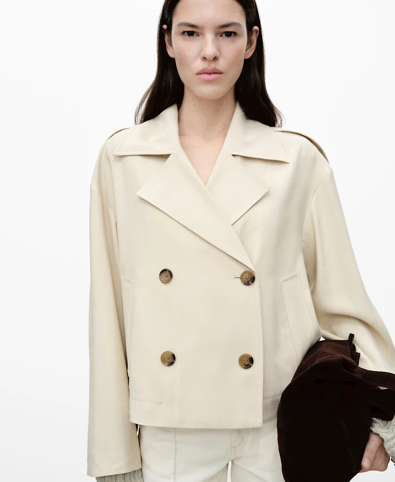 Mango Women's Double-Breasted Lapels Jacket