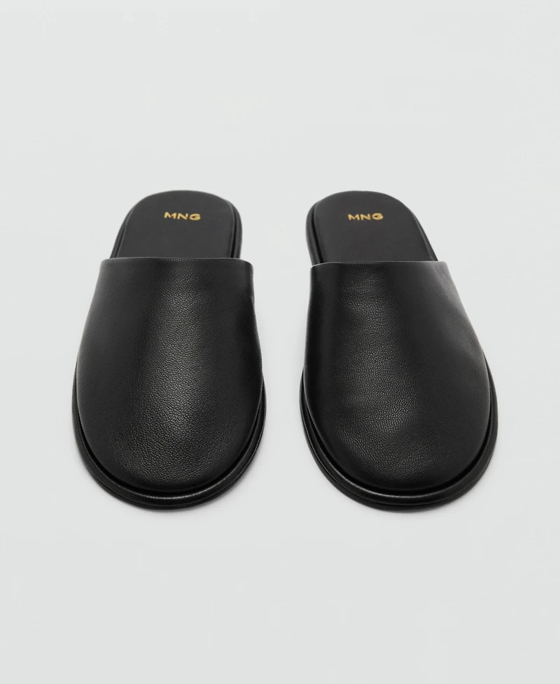 Mango Women's Backless Leather Shoes