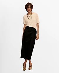 Mango Women's Linen Sarong Skirt