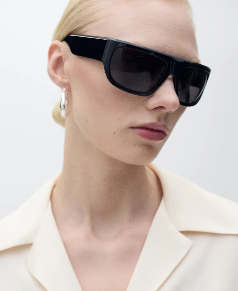 Mango Women's Short-Sleeved Satin Shirt