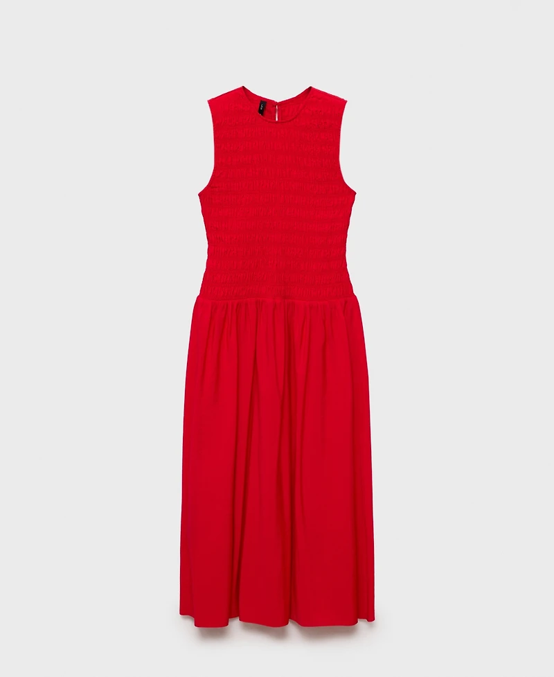 Mango Women's Gathered Body Flared Dress