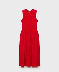 Mango Women's Gathered Body Flared Dress