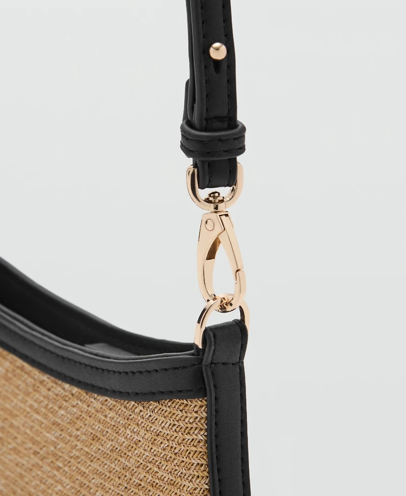 Mango Women's Natural Fiber Shoulder Bag