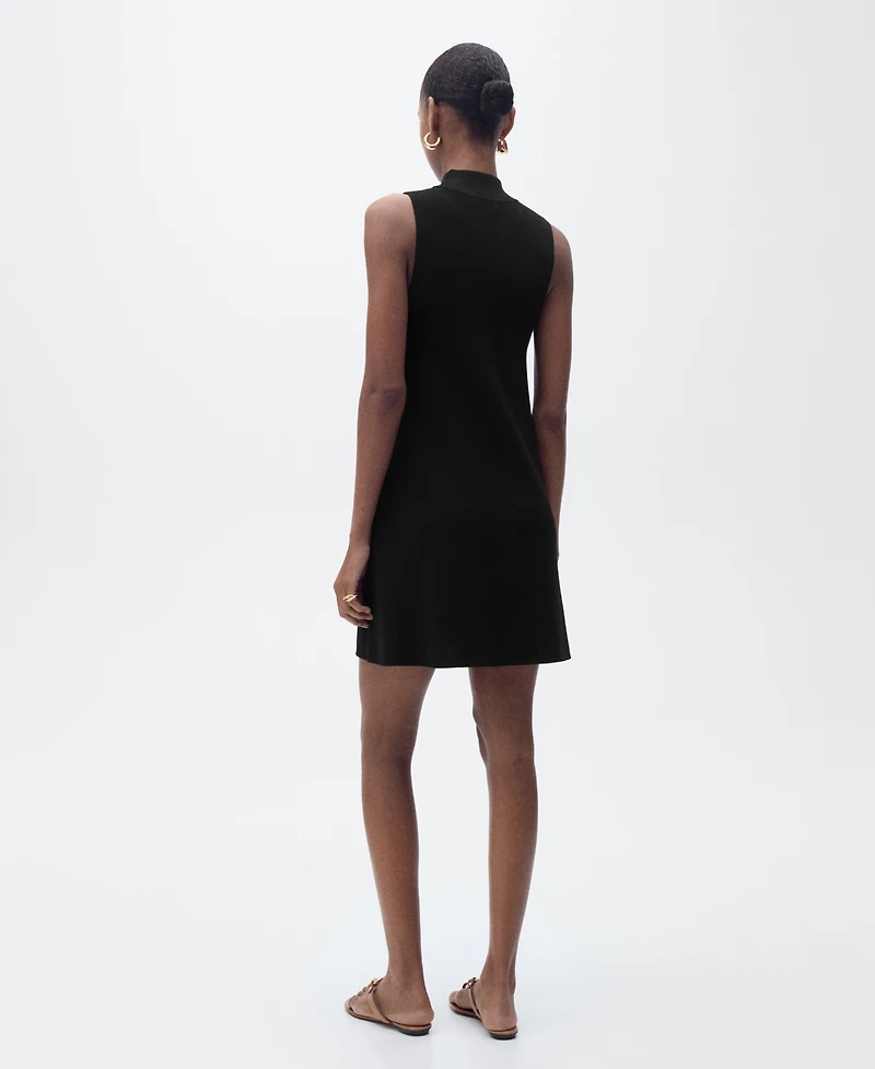 Mango Women's Perkins-Neck Knitted Dress