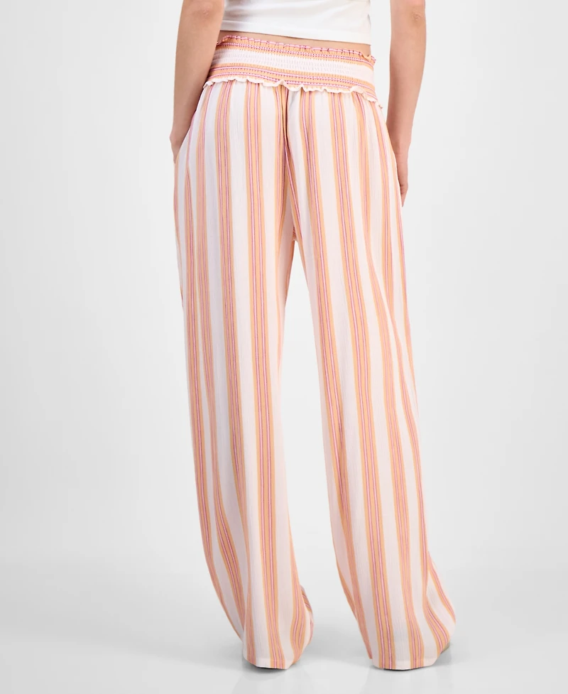 Kingston Grey Juniors' Striped Wide-Leg Soft Pants
