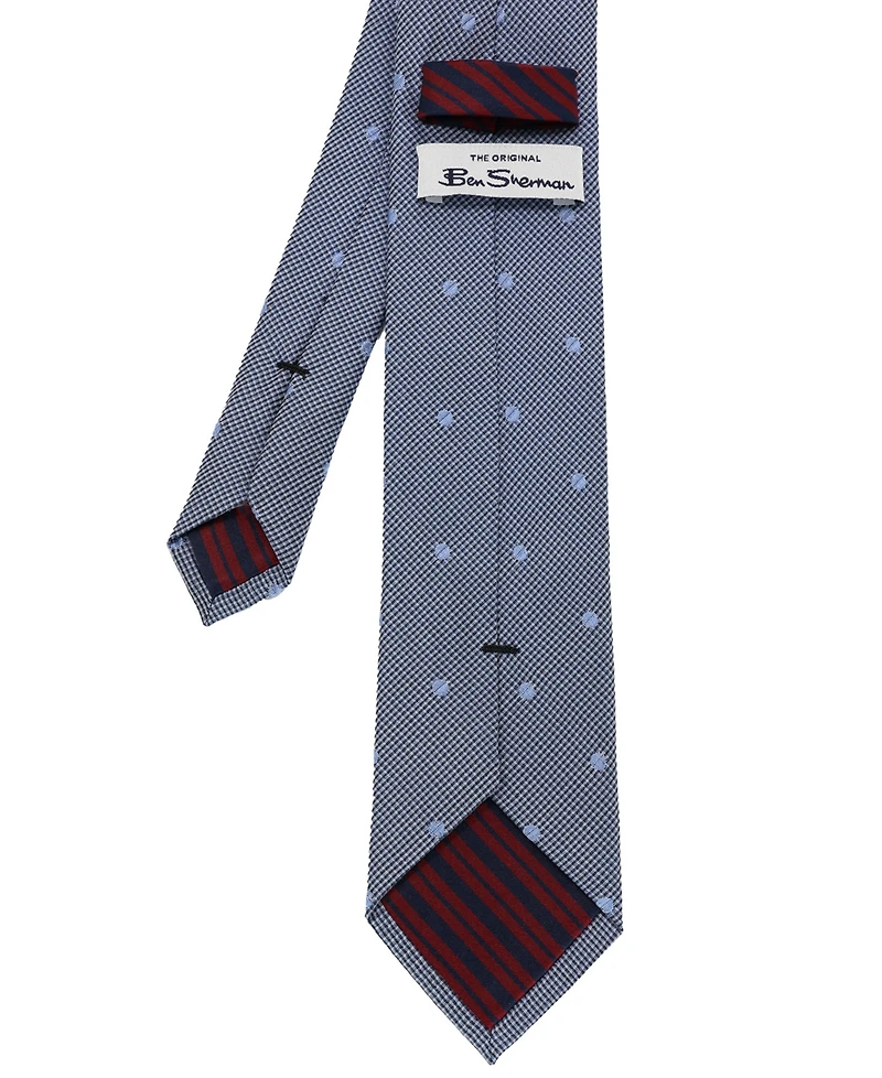 Ben Sherman Men's Dot Plaid Silk Tie