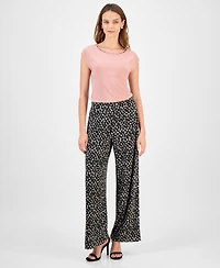 Kasper Women's Mid-Rise Wide-Leg Pull-On Pants