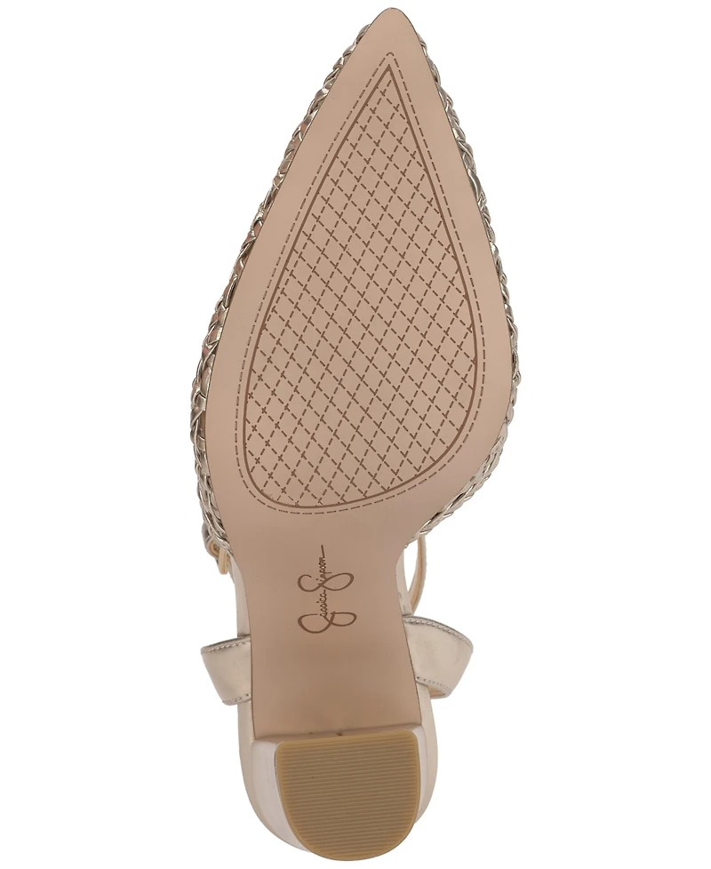 Jessica Simpson Women's Nariro Block-Heel Woven Pumps